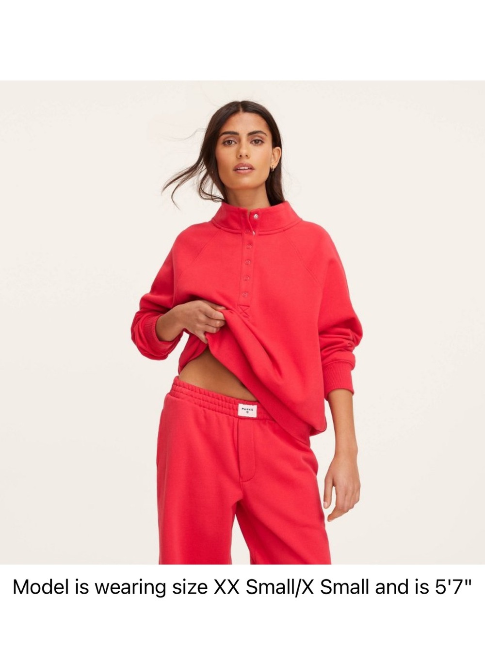 NWT Parke x Target red snap mockneck popover sweatshirt xxs/xs